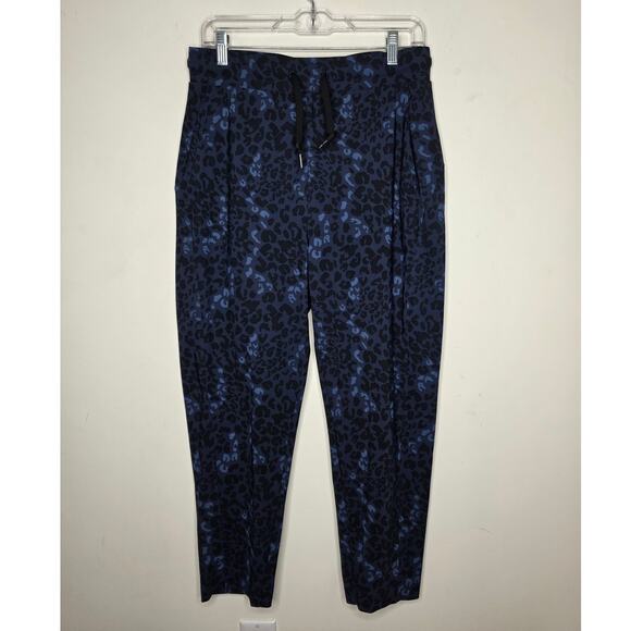 Sweaty Betty blue leopard animal print athletic pants - medium / 8 - Picture 1 of 5